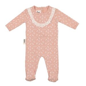 Maniere Pink Leaves & Branches Footie